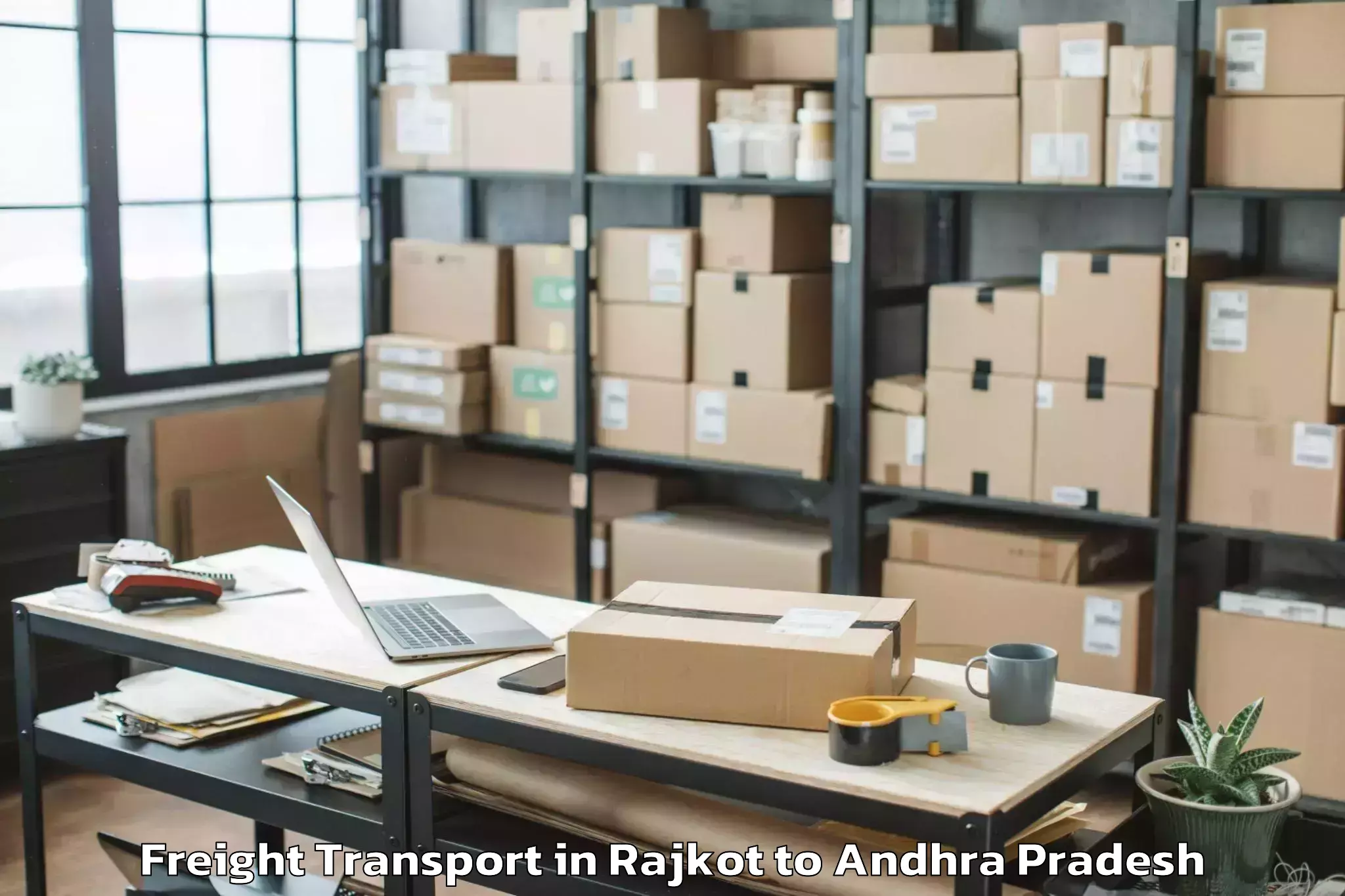 Hassle-Free Rajkot to Piduguralla Freight Transport